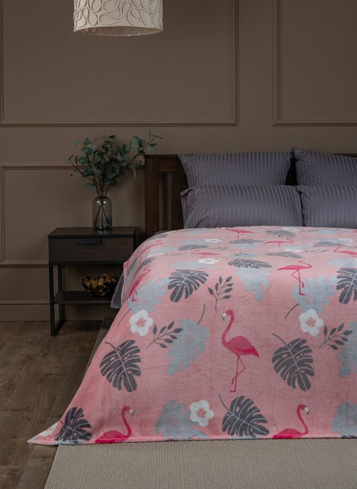 Плед Texrepublic фланель печатный 1,5 сп ,37358 фламинг