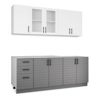 Кухня Комплект №9 Серый камень/ТАЧ БЕЛЫЙ/ТАЧ ГРАФИТ (столеш Этория без мойки) Кухня Комплект №9 Серый камень/ТАЧ БЕЛЫЙ/ТАЧ ГРАФИТ (столеш Этория без мойки)