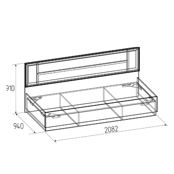 Aurelio 80 Кровать Белый-Блеквуд Сатиновый Aurelio 80 Кровать Белый-Блеквуд Сатиновый