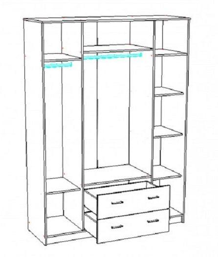 Бланка Шкаф 4-х дверный  дуб сонома/белый глянец Бланка Шкаф 4-х дверный  дуб сонома/белый глянец