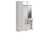 Прихожая Барселона-1, 1301х344х2110 (Белый рамух) Прихожая Барселона-1, 1301х344х2110 (Белый рамух)