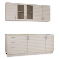 Кухня Комплект №9 Кашемир/Кашемир (столеш Версаль без мойки) 2,0м  Кухня Комплект №9 Кашемир/Кашемир (столеш Версаль без мойки) 2,0м