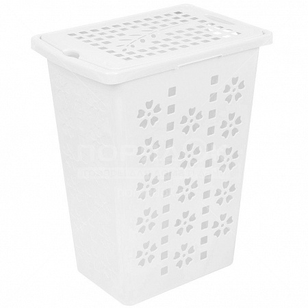 Корзина для белья Виолетта  30л.  белая  М1967 Корзина для белья Виолетта  30л.  белая  М1967