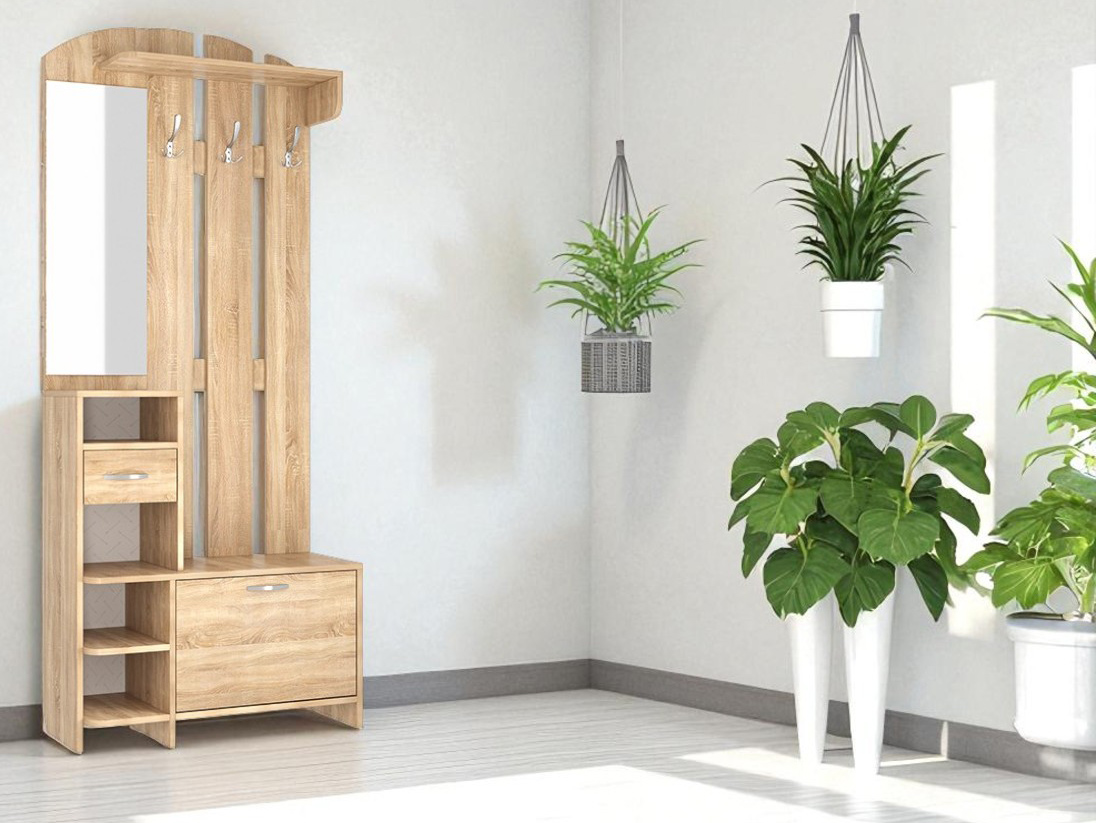 Прихожая Мила, 800х330х1950  Дуб сонома Прихожая Мила, 800х330х1950  Дуб сонома