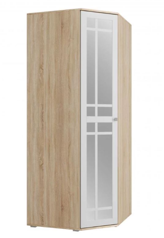 Шкаф ШУ Ривьера угловой фасад№2 дуб сонома/белый зеркал