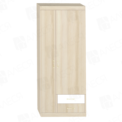 Ника Н10 Шкаф 2 дв для одежды лам.белый/дуб сонома Ника Н10 Шкаф 2 дв для одежды лам.белый/дуб сонома