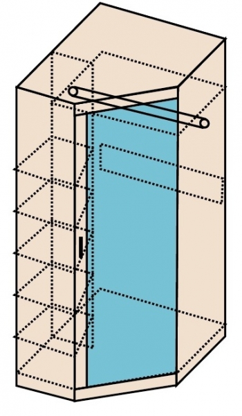 Ника Н7 Шкаф угловой с зеркалом лам.белый/дуб сонома Ника Н7 Шкаф угловой с зеркалом лам.белый/дуб сонома