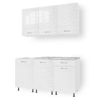 Кухонный гарнитур №2/1 белый / БЕЛЫЙ СТРАЙП