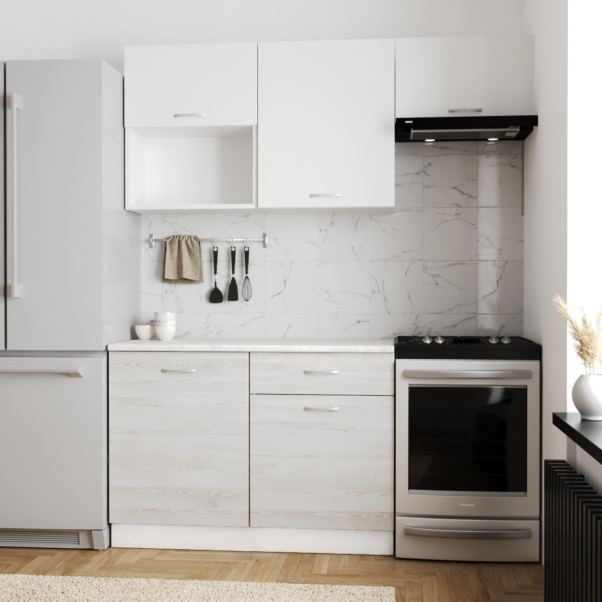 Кухня ТЕМПО №3 Белый/Сосна Лофт/Белый жемчуг/Олива (без мойки) 1,2 м Кухня ТЕМПО №3 Белый/Сосна Лофт/Белый жемчуг/Олива (без мойки) 1,2 м