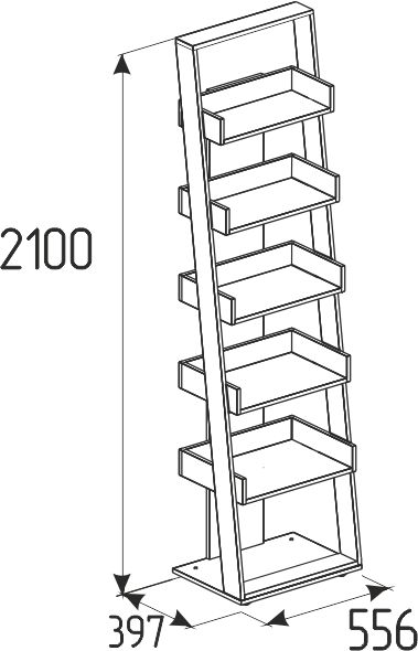 Nature 95 Стеллаж Ясень Анкор св-Черный Nature 95 Стеллаж Ясень Анкор св-Черный