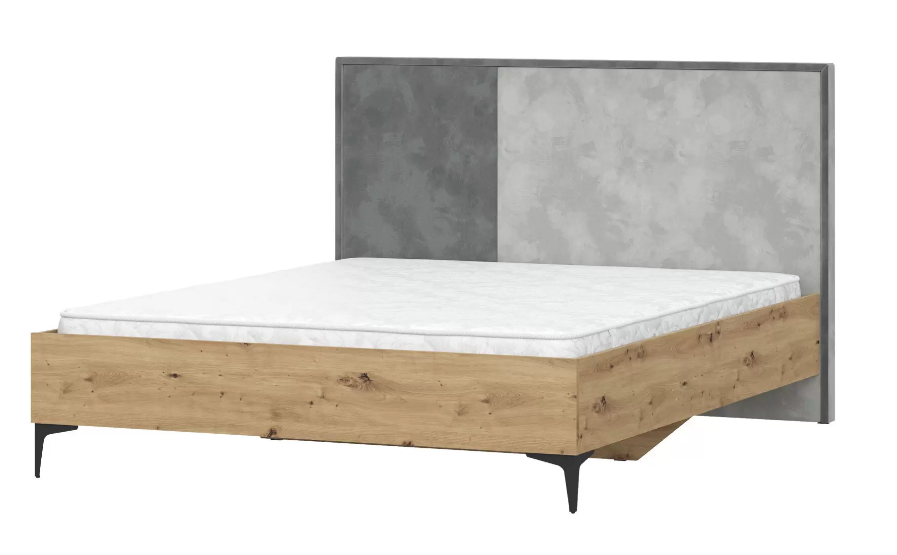 НОРДИК Кровать 1600х2000 Дуб Артизан Велюр серый НОРДИК Кровать 1600х2000 Дуб Артизан Велюр серый