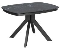 Стол Сохо-2С 120х90 (+32) (царга Черный/МДФ+PVC Черный/Black marble), нога №111Q черный Стол Сохо-2С 120х90 (+32) (царга Черный/МДФ+PVC Черный/Black marble), нога №111Q черный