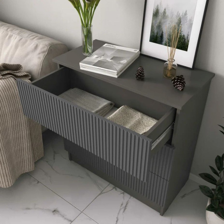 Комод К-54 3 ящ. Эйхория/Серый графит Комод К-54 3 ящ. Эйхория/Серый графит