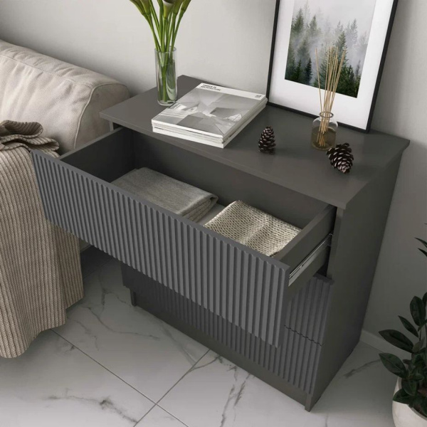 Комод К-54 3 ящ. Эйхория/Серый графит Комод К-54 3 ящ. Эйхория/Серый графит