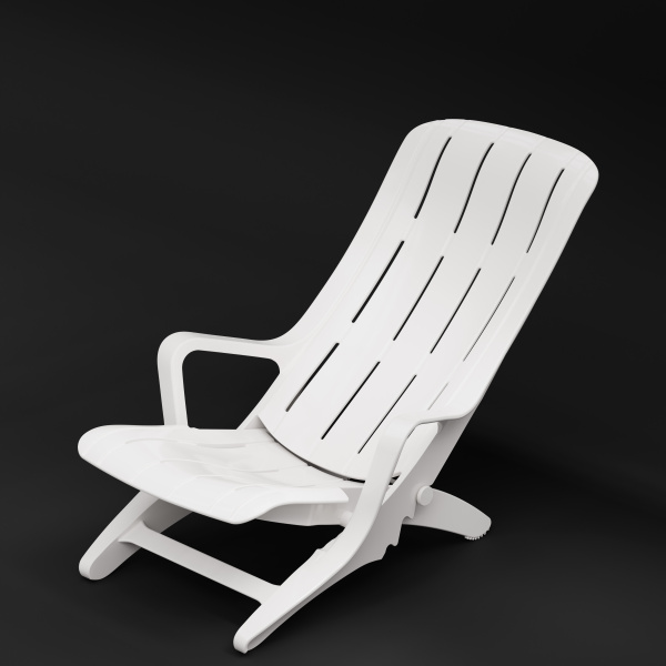 Шезлонг 1920х620х320мм (белый)  Шезлонг 1920х620х320мм (белый)