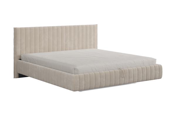 Кровать Твикс с подъемным механизмом  180х200 см (крем (велюр)) Кровать Твикс с подъемным механизмом  180х200 см (крем (велюр))