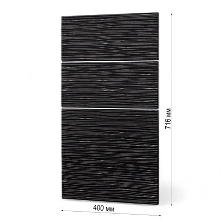 Фасад ЧЕРНЫЙ СТРАЙП 3 ящика 400 