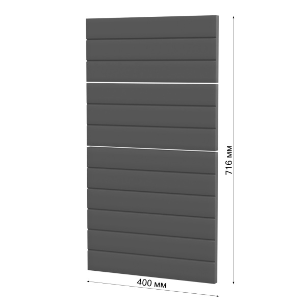 Фасад Софт Тач ГРАФИТ 3 ящика 400   /  Бомон