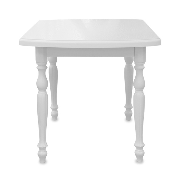 Стол СК 120*80, полуовал, Белая эмаль, ножка №1