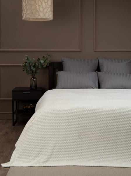 Плед Absolute  фланель жаккард 1,5 сп  кремовый 7411