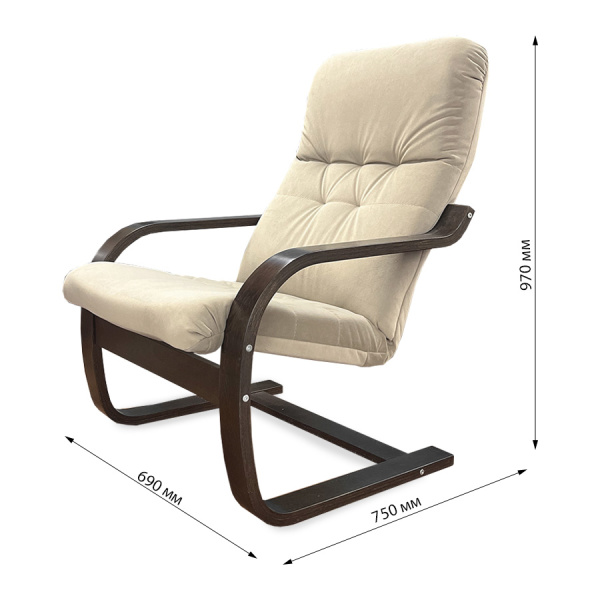 Кресло Сайма ткань Фреш 04 бежевый/Орех Кресло Сайма ткань Фреш 04 бежевый/Орех