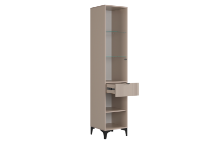 Шкаф однодверный со стеклом Рич кашемир/фрапучино матовый/черный Шкаф однодверный со стеклом Рич кашемир/фрапучино матовый/черный