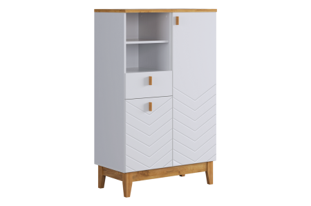 Комод 2 Хюгге белое дерево/дуб крафт золотой/белый матовый Комод 2 Хюгге белое дерево/дуб крафт золотой/белый матовый