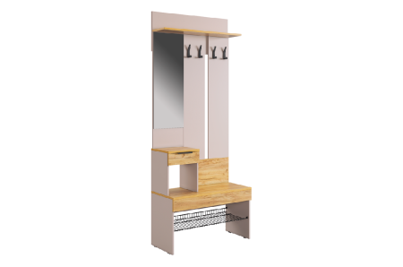 Баско Прихожая, (802х346х1950) /Кашемир/дуб крафт золотой Баско Прихожая, (802х346х1950) /Кашемир/дуб крафт золотой