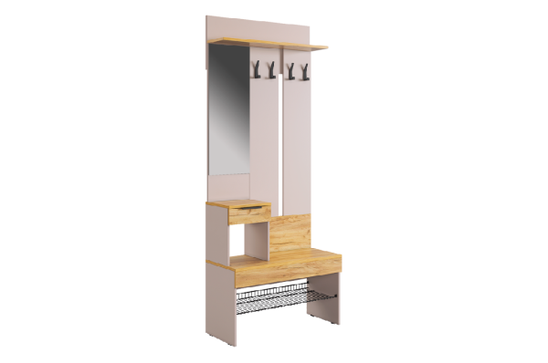 Баско Прихожая, (802х346х1950) /Кашемир/дуб крафт золотой Баско Прихожая, (802х346х1950) /Кашемир/дуб крафт золотой