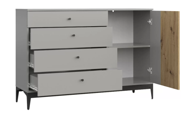 НОРДИК Комод-140 Холодный серый Дуб Артизан НОРДИК Комод-140 Холодный серый Дуб Артизан