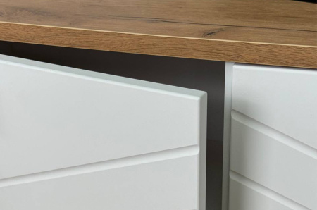 Тумба 2 Хюгге белое дерево/дуб крафт золотой/белый матовый Тумба 2 Хюгге белое дерево/дуб крафт золотой/белый матовый