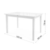Стол Miami Extension-SW00808, Белый, 1200(+300)*800*738  Стол Miami Extension-SW00808, Белый, 1200(+300)*800*738