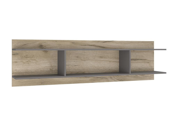 Полка навесная Лайт Дуб Крафт Серый/ серый графит Полка навесная Лайт Дуб Крафт Серый/ серый графит