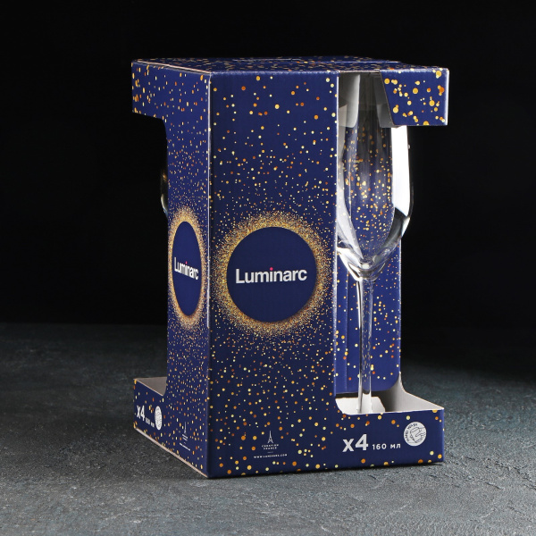 Набор бокалов для шампанск160 мл "Серебряная дымка"4шт Набор бокалов для шампанск160 мл "Серебряная дымка"4шт