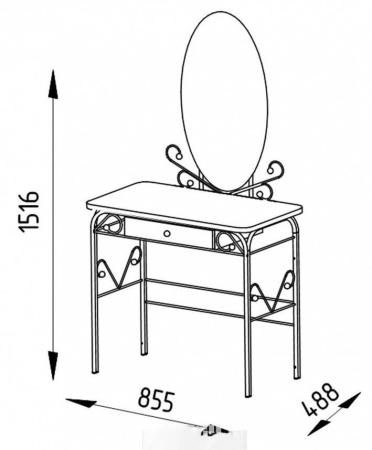 Стол туалетный Версаль ММД 303 Черный/Венге Стол туалетный Версаль ММД 303 Черный/Венге