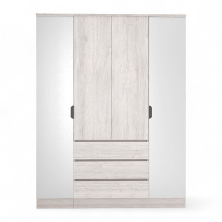 Шкаф ВЕНСЕН Сосна Лофт 4-х дв., 3 ящ, Зеркало / Сосна Лофт  Шкаф ВЕНСЕН Сосна Лофт 4-х дв., 3 ящ, Зеркало / Сосна Лофт
