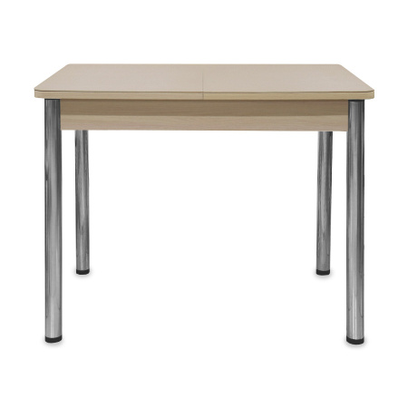 Стол Айсберг-мини СТ,960(1260),ЛДСП Дуб молоч,Стекло Капучино,СОЗВЕЗДИЕ/нога ПРЯМА хром 4 Стол Айсберг-мини СТ,960(1260),ЛДСП Дуб молоч,Стекло Капучино,СОЗВЕЗДИЕ/нога ПРЯМА хром 4