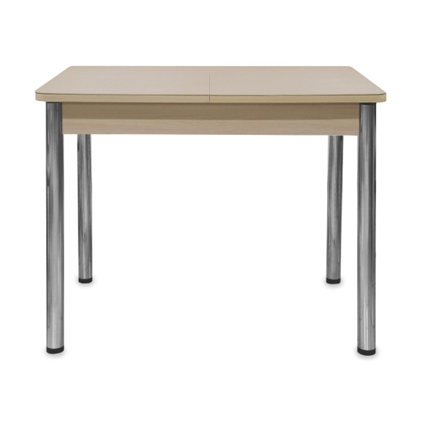 Стол Айсберг-мини СТ,960(1260),ЛДСП Дуб молоч,Стекло Капучино,СОЗВЕЗДИЕ/нога ПРЯМА хром 4 Стол Айсберг-мини СТ,960(1260),ЛДСП Дуб молоч,Стекло Капучино,СОЗВЕЗДИЕ/нога ПРЯМА хром 4