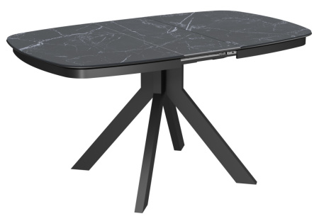 Стол Сохо-2С 120х90 (+32) (царга Черный/МДФ+PVC Черный/Black marble), нога №111Q черный Стол Сохо-2С 120х90 (+32) (царга Черный/МДФ+PVC Черный/Black marble), нога №111Q черный