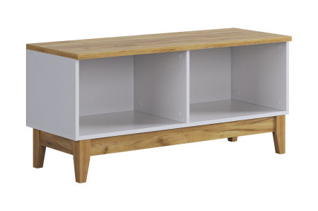 Тумба  Хюгге белое дерево/дуб крафт золотой/белый матовый Тумба  Хюгге белое дерево/дуб крафт золотой/белый матовый