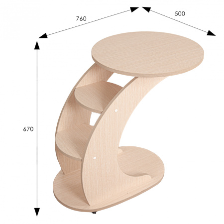 Подкатной столик МИ Стелс молочный дуб Подкатной столик МИ Стелс молочный дуб