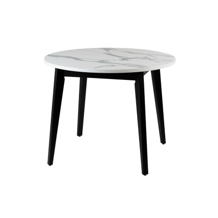 Стол Ориент D980(305),Пластик, мрамор белый, подстолье дерево, эмаль чёрная Стол Ориент D980(305),Пластик, мрамор белый, подстолье дерево, эмаль чёрная