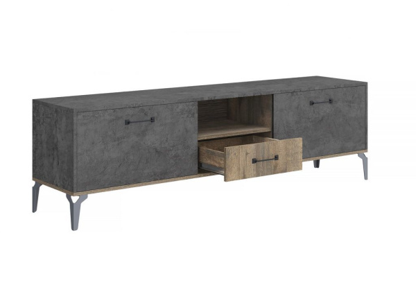 Тумба под ТВ Статус дуб самдал/цемент темный Тумба под ТВ Статус дуб самдал/цемент темный