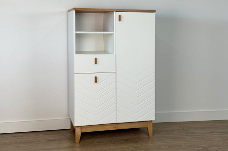 Комод 2 Хюгге белое дерево/дуб крафт золотой/белый матовый Комод 2 Хюгге белое дерево/дуб крафт золотой/белый матовый