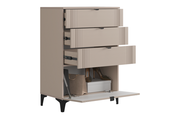 Комод Рич кашемир/фрапучино матовый/черный Комод Рич кашемир/фрапучино матовый/черный