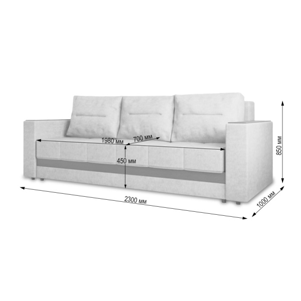 Диван-кровать "Лидер 9" S 2292 - 7 св. серый Диван-кровать "Лидер 9" S 2292 - 7 св. серый