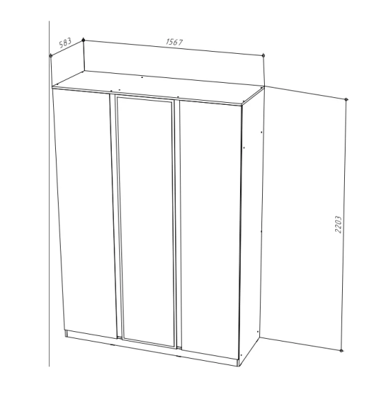 STERN Шкаф 3-х дверный с зеркалом Дуб Вотан STERN Шкаф 3-х дверный с зеркалом Дуб Вотан