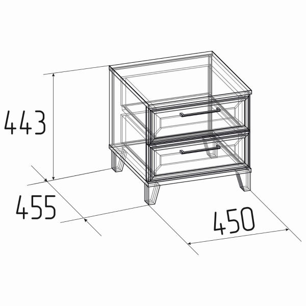 AURELIO 41 Тумба прикроватная Белый/Блеквуд Сатиновый AURELIO 41 Тумба прикроватная Белый/Блеквуд Сатиновый