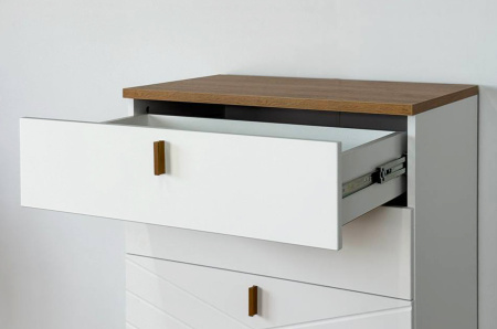 Комод Хюгге белое дерево/дуб крафт золотой/белый матовый Комод Хюгге белое дерево/дуб крафт золотой/белый матовый