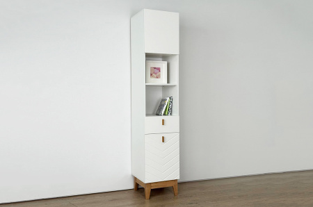 Стеллаж  Хюгге белое дерево/дуб крафт золотой/белый матовый Стеллаж  Хюгге белое дерево/дуб крафт золотой/белый матовый